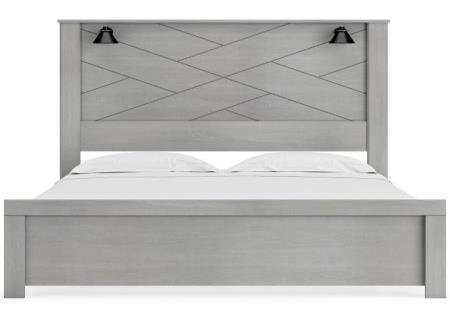 LIGHT GRAY QUEEN PANEL BED