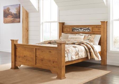 PINE LOOK QUEEN POSTER BED