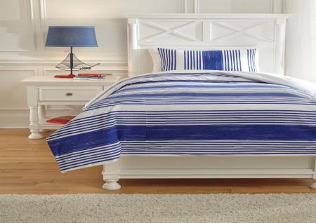 BLUE CAPE COD STRIPED COMFORTER WITH PILLOW SHAM