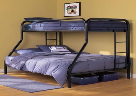 BLACK TWIN OVER FULL METAL BUNKBED