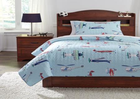 TWIN AIRCRAFT PRINT COMFORTER WITH TWO PILLOW COVERS