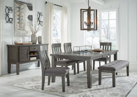 GRAY 4 CHAIR DINING TABLE SET - NO BENCH