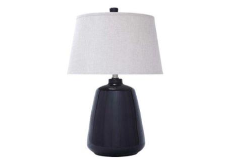 ASHLEY LIGHT GRAY GLAZED CERAMIC SINGLE TABLE LAMP