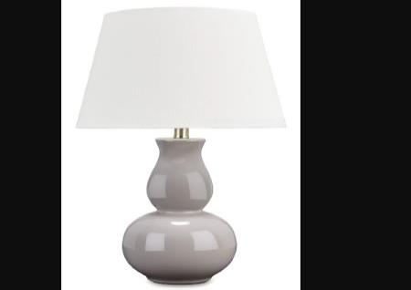 GRAY ROUND PAIR OF LAMPS