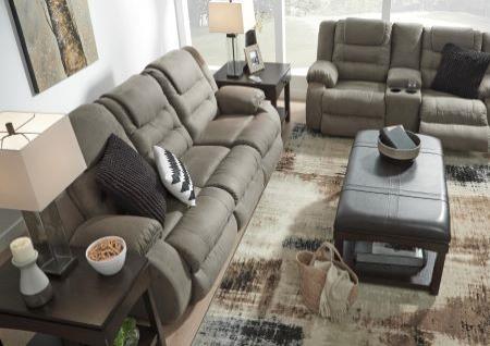 COBBELSTONE RECLINING SOFA AND LOVESEAT