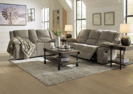 PEWTER RECLINING SOFA AND LOVESEAT