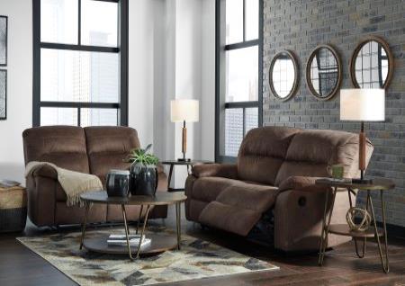 COFFEE RECLINING SOFA AND LOVESEAT