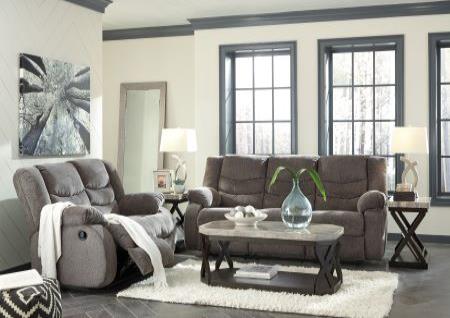 CHOCOLATE RECLINING SOFA AND LOVESEAT