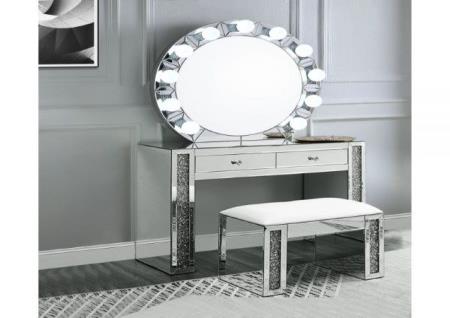 MIRRORED VANITY WITH CHAIR AND MIRROR